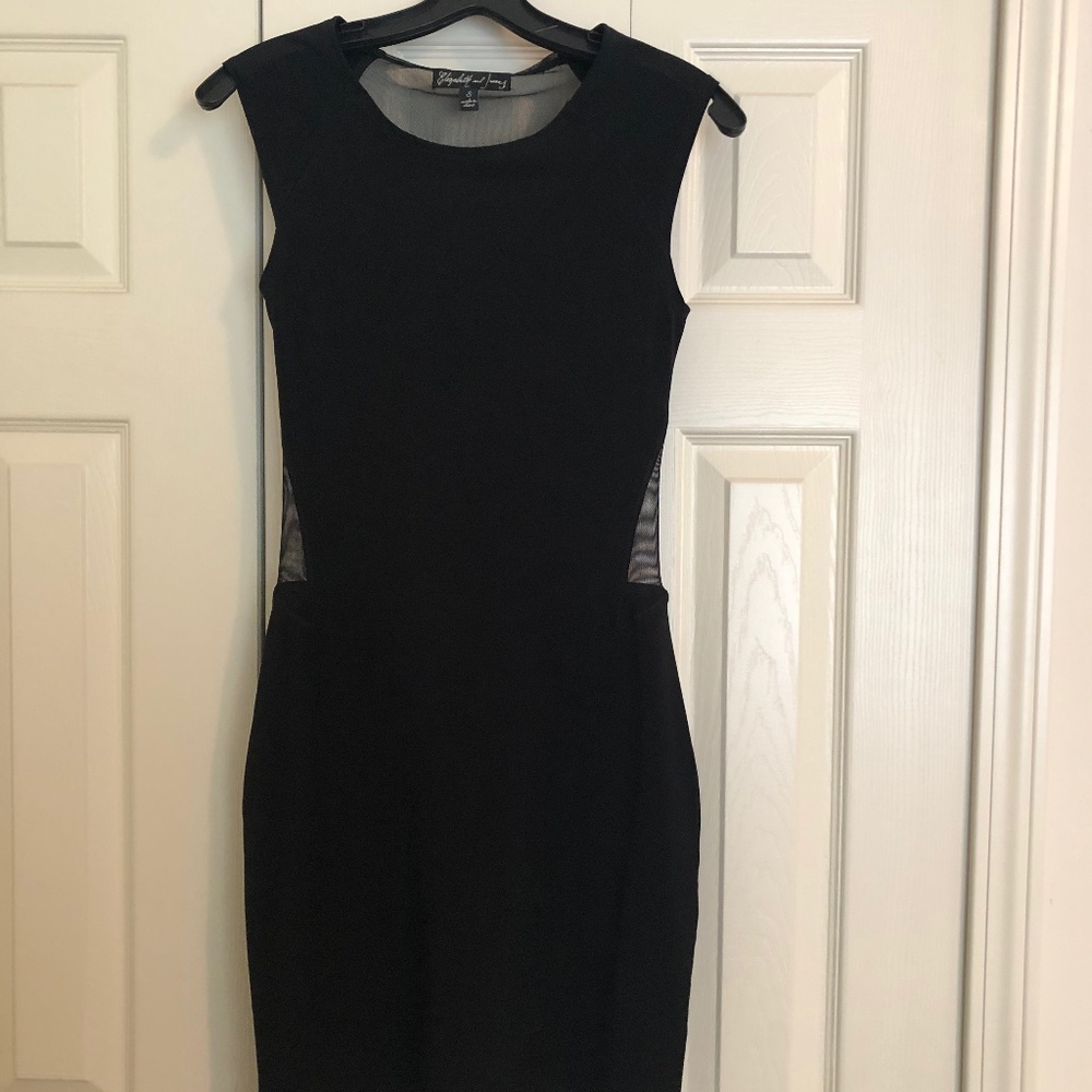Elizabeth & James Black Mini Dress w/ Sheer Back
